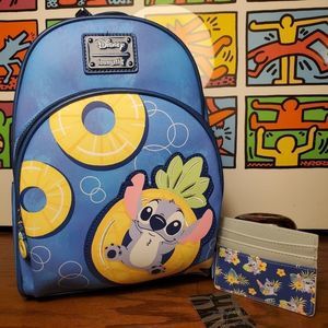 Loungefly stitch pineapple backpack and cardholder